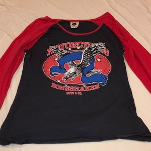Biker baseball tee